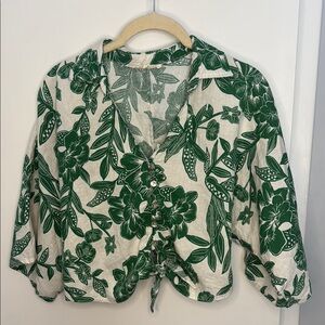 Christian Siriano Green Floral Women's Top